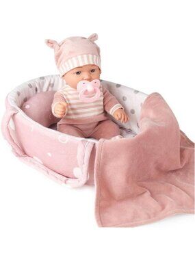 12 Inch Baby Doll Toy Set with Carrier Bassinet Pacifier Blanket Pillow Toddles